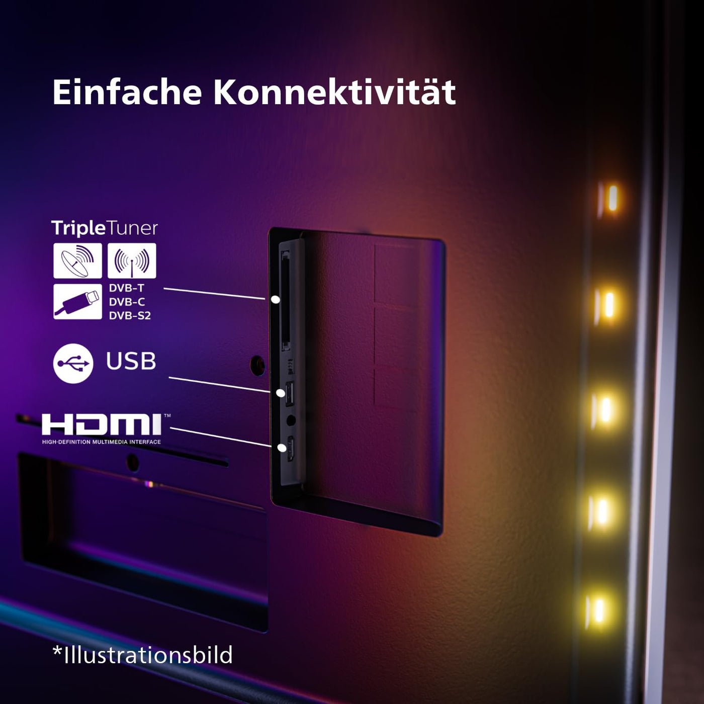 Philips Ambilight TV | 55OLED708/12 | 139 cm (55 Zoll) 4K UHD OLED Fernseher | 120 Hz | HDR | Dolby Vision | Google TV | VRR | WiFi | Bluetooth | DTS:X | Sprachsteuerung