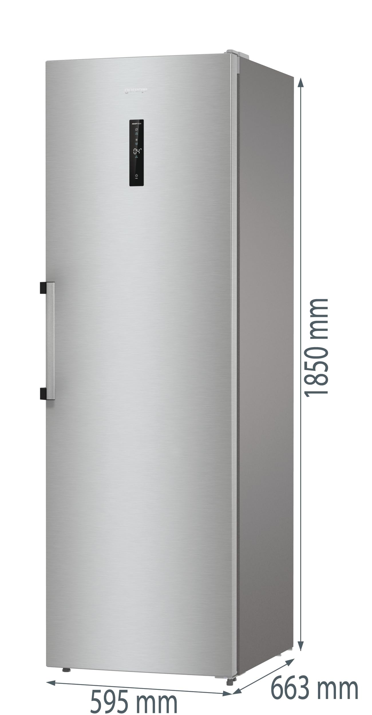 Gorenje R 619 DAXL6 Kühlschrank/AdaptTech/FreshZone/Schnellkühlfunktion/Umluft-Kühlsystem/LED Display / 398l / 185cm / EEK D/Edelstahl