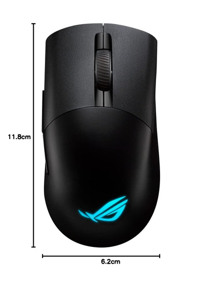 ASUS ROG Keris Wireless AimPoint RGB Gaming Maus (optischer ROG AimPoint-Sensor, 36.000 DPI, ROG Micro Switches, 2,4 GHz RF, Bluetooth, USB, 5X programmierbare Tasten, schwarz)