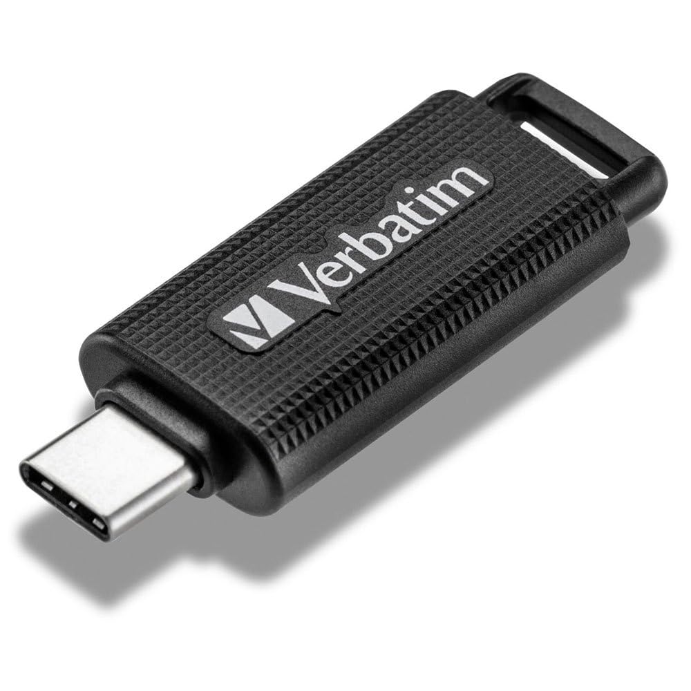 Verbatim Store 'n' Go USB-C Stick, kompakter Speicherstick mit 64 GB Datenspeicher, portabler USB Stick in Schwarz, ideal für Handy, Laptop, PC und Notebook