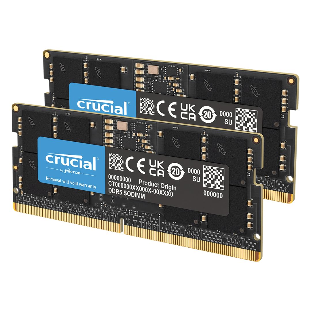 Crucial RAM 32GB Kit (2x16GB) DDR5 5600MHz (oder 5200MHz oder 4800MHz) Laptop-Speicher CT2K16G56C46S5