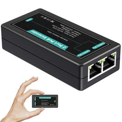 VIMIN 2-Port Gigabit PoE Extender, 1-in-2-Out PoE Repeater für Den Innenbereich, Unterstützt IEEE802.3af/at mit 1000 Mbit/s, Verlängert die Strom-und Datenübertragung um Zusätzliche 100 m (328 Fuß)