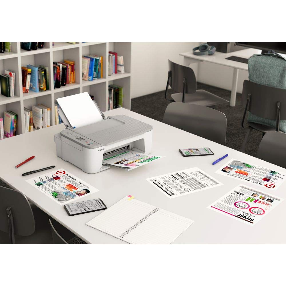 Canon Farbtintenstrahldrucker PIXMA TS3451 Multifunktionsgerät DIN A4 (Scanner, Kopierer, Drucker, 4800 x 1200 DPI, LCD, WLAN, USB, Apple AirPrint, PIXMA Cloud Link, Duplexdruck), weiß