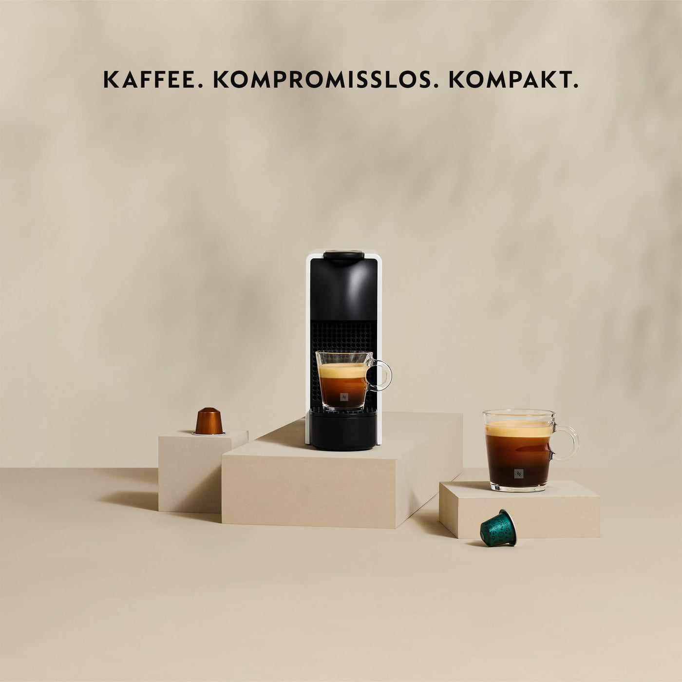 Nespresso Krups XN110BRD Essenza Mini Kaffeekapselmaschine | 0,6 L | 19 bar | Energiesparmodus | grau | Energieklasse A