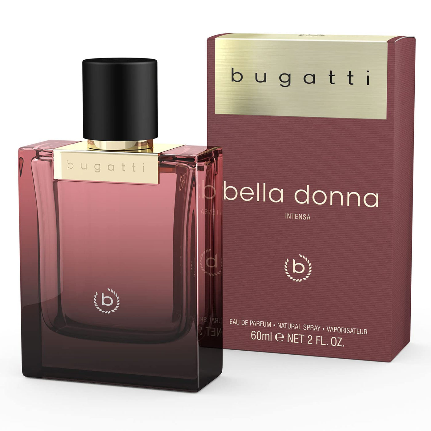 bugatti Parfüm Damen bella donna intensa EdP 60ml I sinnliches Eau de Parfum für jedes Alter und für jeden Anlass I elegante Kombination aus Kaffee, Jasmin & Patchouli I floral, erdig & warm