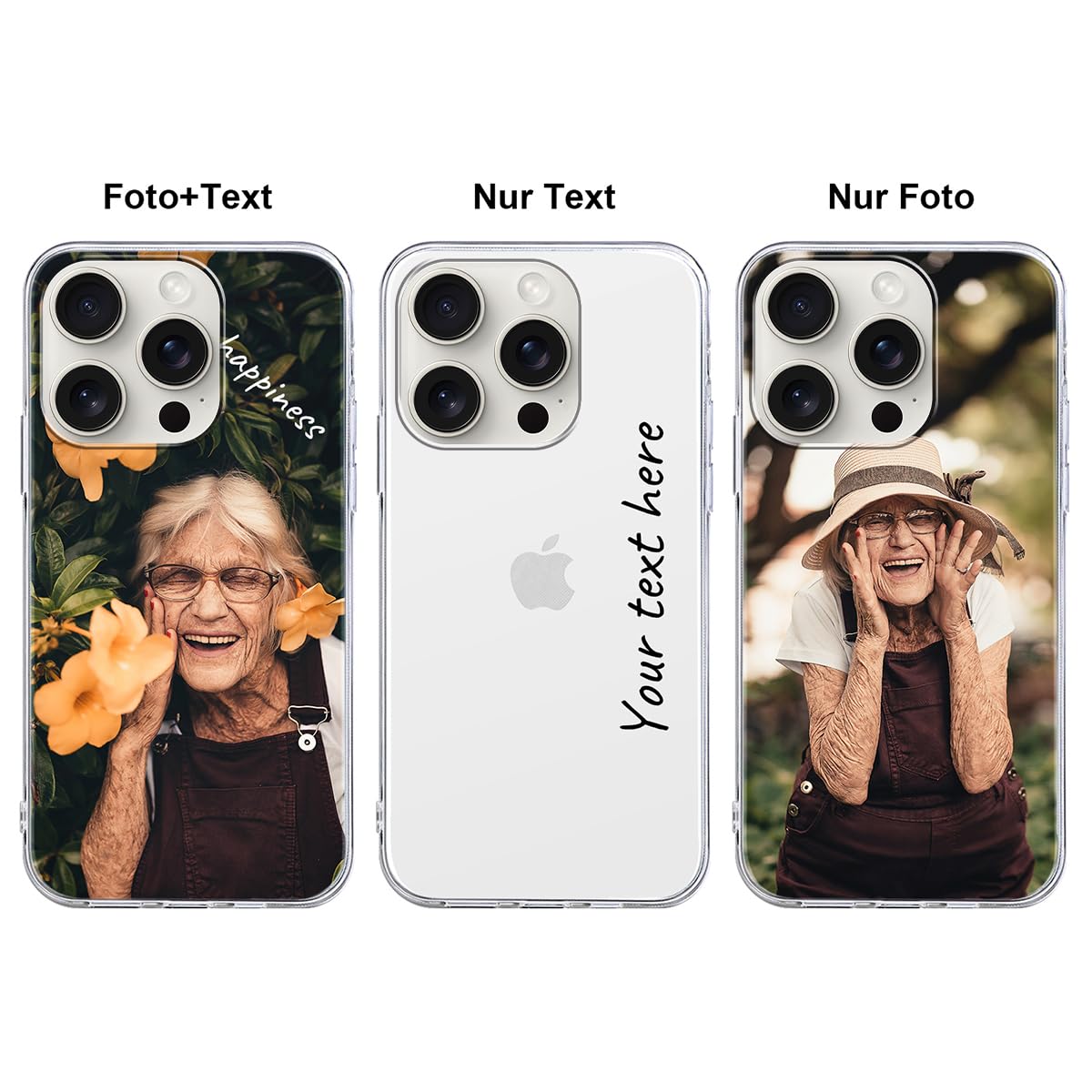 Yoedge Personalisierte Handyhülle für iPhone 16 Pro Hülle Selbst Gestalten mit Eigenem Foto Bild Text Personalisiert Case Individuelle Geschenk Schutzhülle Transparent Cover für iPhone 16 Pro 6,3"