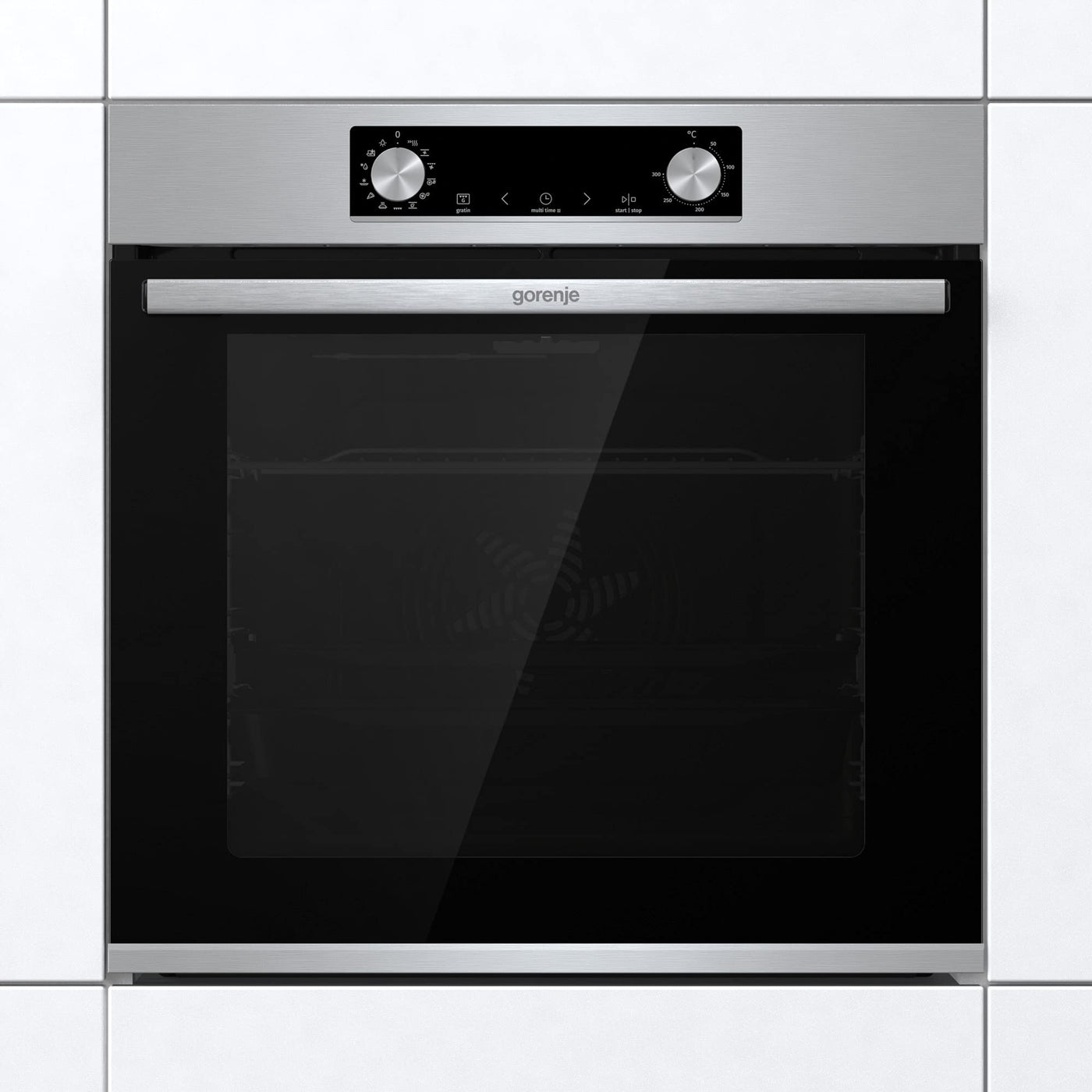 Gorenje BOS 6737 E13X Einbau-Backofen / 77 Liter/Heißluft/ExtraSteam/GentleClose & Open/EcoClean/Air Fry/PizzaMode/PerfectGrill/Teleskopauszüge/Inox-Look, Grau