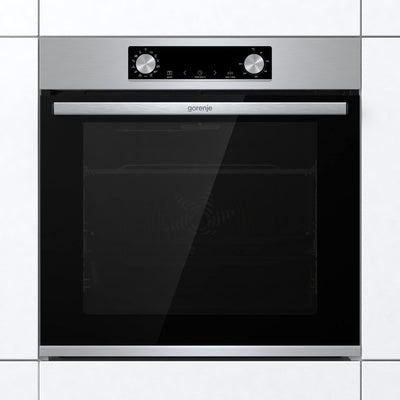 Gorenje BOS 6737 E13X Einbau-Backofen / 77 Liter/Heißluft/ExtraSteam/GentleClose & Open/EcoClean/Air Fry/PizzaMode/PerfectGrill/Teleskopauszüge/Inox-Look, Grau