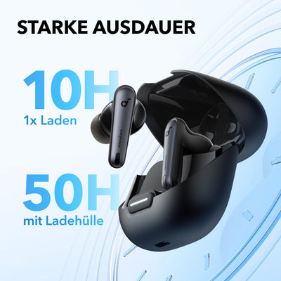 soundcore by Anker Liberty 4 NC Bluetooth-Kopfhörer mit Geräuschunterdrückung, 98,5% Noise Cancelling, Adaptive Geräuschunterdrückung für Ohren und Umgebung, Hi-Res Sound, 50H Wiedergabe (Schwarz)