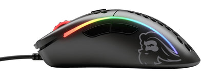 Glorious Gaming Model D Wired Gaming Mouse – superleichtes Wabendesign mit 68 g, RGB-Beleuchtung, ergonomisch, Pixart 3360 Sensor, Omron-Schaltern, PTFE-Füße, 6 Tasten – Mattschwarz