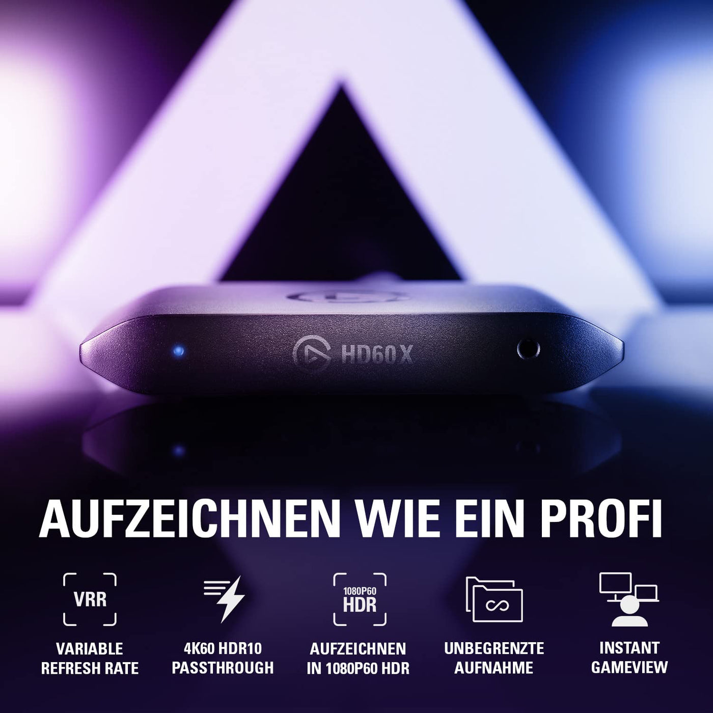 Elgato HD60 X - Streamen und aufzeichnen in 1080p60 HDR10 oder 4K30 mit ultraniedriger Latenz auf PS5/Pro, PS4/Pro, Xbox Series X/S, Xbox One X/S, in OBS und weiteren Programmen, PC und Mac