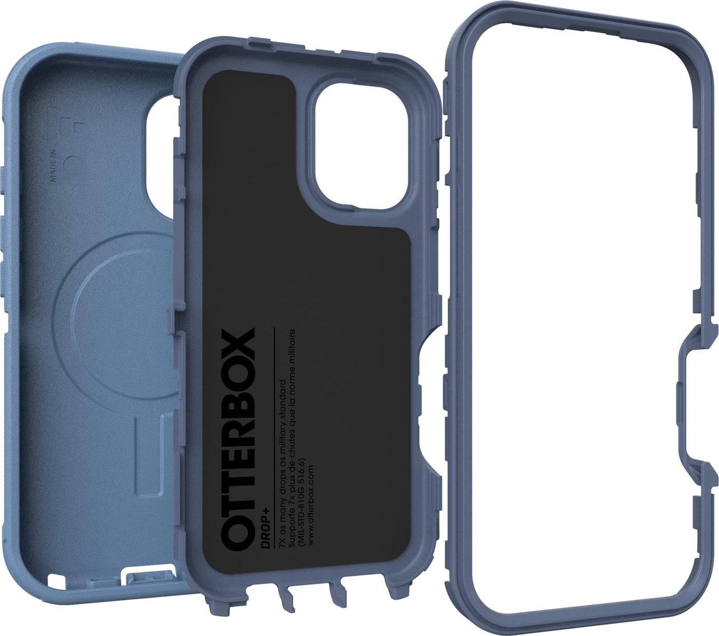 OtterBox Defender Series MagSafe Hülle für iPhone 16, stoßfest, sturzsicher, extrem robust, Schutzhülle, 7X getestet nach Militärstandard, Blau, Keine Einzelhandelsverpackung