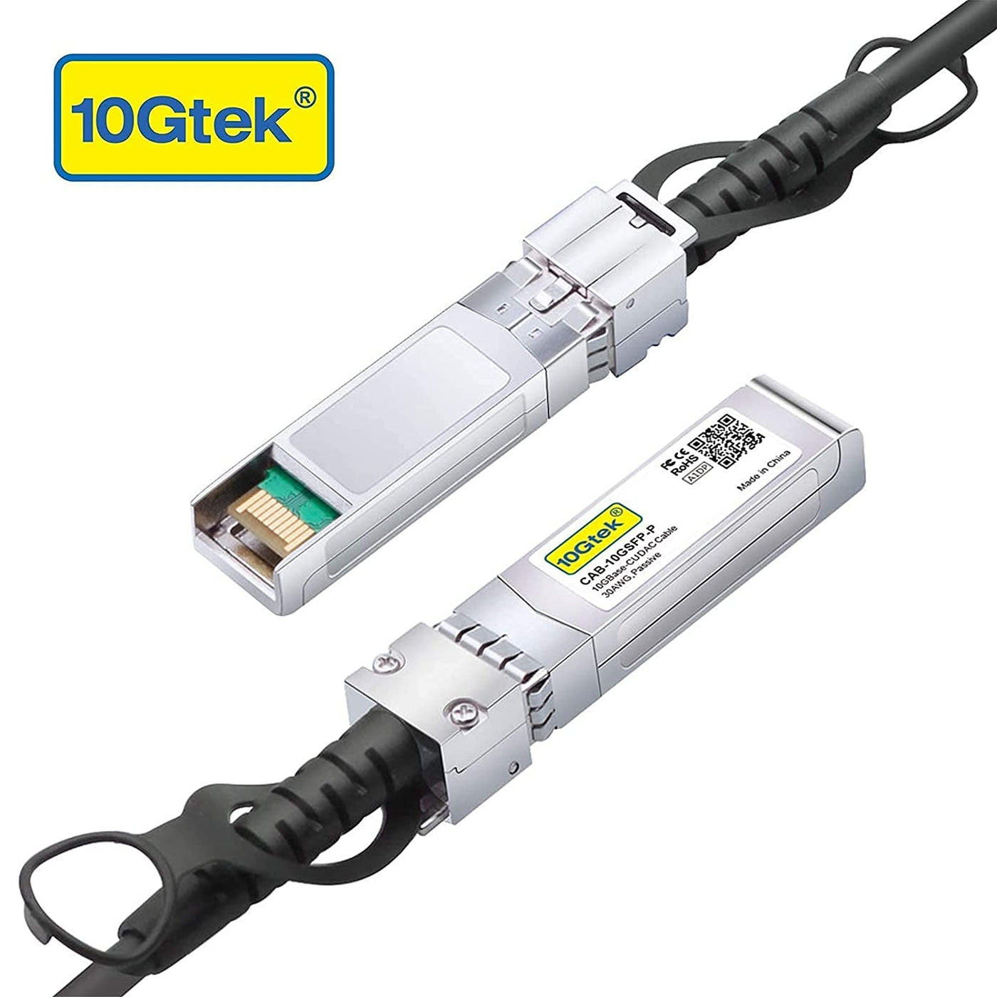 10Gtek SFP+ DAC Twinax Kabel 0.25-Meter(0.8ft), 10G SFP+ to SFP+ Direct Attach Copper Passive Cable für Cisco SFP-H10GB-CU0.25M, Ubiquiti UniFi, TP-Link, Netgear, D-Link, Zyxel, Mikrotik and More