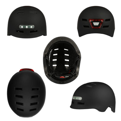 Erwachsene Fahrradhelm mit LED Licht CE-Zertifikate Radhelm Skaterhelm Herren und Damen E-Scooter Roller BMX Helm für Männer & Frauen Trekking City Rennradhelme Jugendhelme Skaterhelm,L