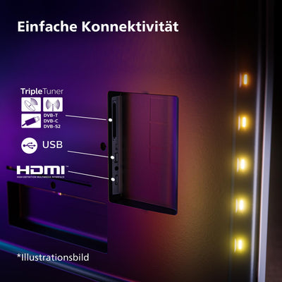 Philips Ambilight 50PUS8309 4K LED Smart TV - 50-Zoll Display mit Pixel-präziser Ultra HD, Titan OS Plattform und Dolby Atmos-Klang - Funktioniert mit Alexa und Google Sprachassistent – Matt Schwarz