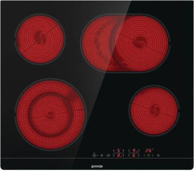 Gorenje ECT 643 BSC Kochfeld Elektro / 60 cm / Zweikreiszone / Bräterzone / TouchControl / Timer / Rahmenlos, Ohne Bridgezone