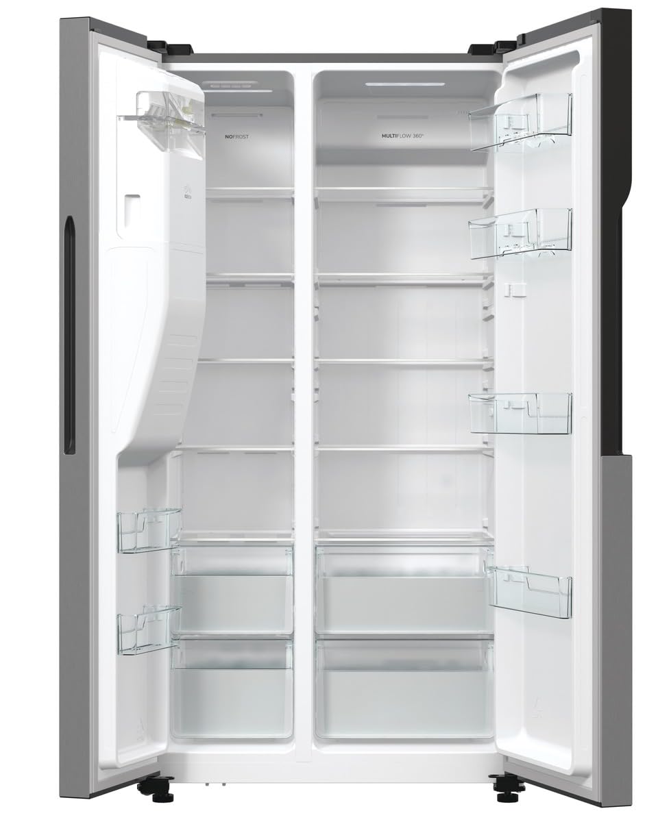 Gorenje NRR9185ESXL Side by Side Kühl-Gefrierkombination/NoFrost Plus/Inverter Kompressor/Wasser- und Eiswürfelspender/SensoTech / 178,6 cm/Kühlteil 376 l/Gefrierteil 190 l/Edelstahl