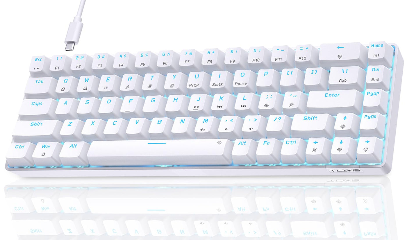 Dierya×TMKB T68se Gaming Mechanische Tastatur,60% Prozent Tastatur mit Red Linear Switch,Ultra-Compact Mini 68 Tasten Anti-Ghosting,Typ-C-Datenkabel,US Layout für PC Windows Gamer Typist