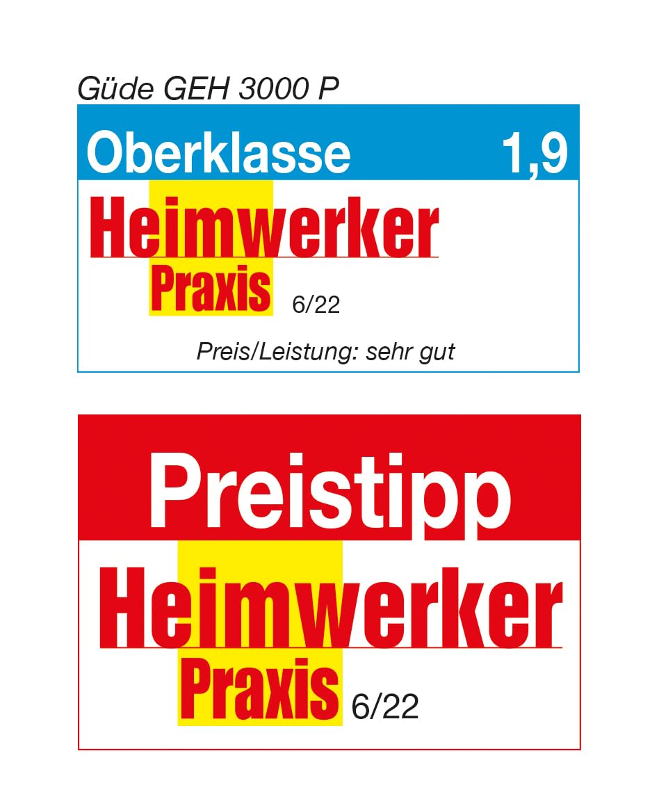 Güde Elektroheizer GEH 2000 P (2000 W, TÜV/GS, Heizstufen 1000/2000 W, Ventilatorfunktion, Gebläseleistung 197 m³/h, PTC-Keramik Heizelement, stufenloser Thermostat, Überhitzungsschutz, TEST Sehr Gut)