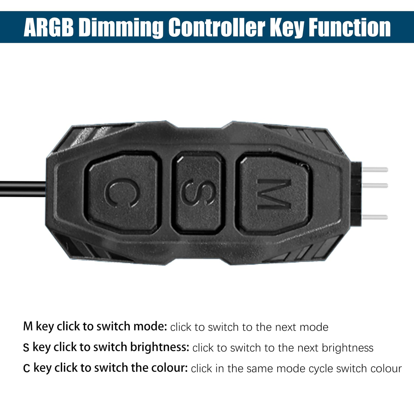 ARGB Controller mit Fernbedienung Binghe 5V 3-Pin ARGB Controller ARGB Dimm Controller SATA-betriebener Dimmer 14 Key Fernbedienung Switch Farben RGB Fan Hub für Desktop-Gehäuselüfter und Lichtleisten