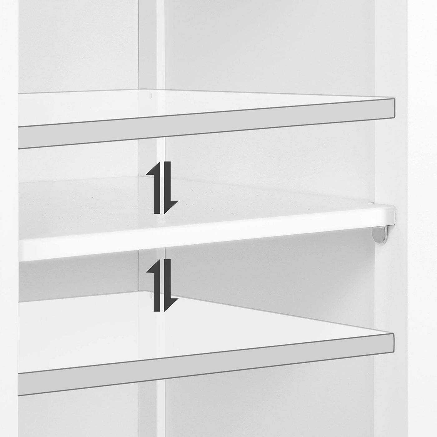 Yaheetech 4-stufiger Badezimmerschrank Bodenschrank mit Einzeltür & Verstellbarem Einlegeboden Standschrank fürs Badezimmer/Wohnzimmer/Küche/Flur/Kleine Räume Weiß