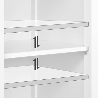 Yaheetech 4-stufiger Badezimmerschrank Bodenschrank mit Einzeltür & Verstellbarem Einlegeboden Standschrank fürs Badezimmer/Wohnzimmer/Küche/Flur/Kleine Räume Weiß