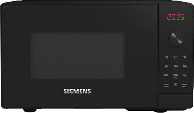 Siemens FE023LMB2 iQ300 Mikrowelle, 44 x 26 cm, 800 Watt, Drehteller 27 cm, Türanschlag links, cookControl8 Automatikprogramme, Grillfunktion, Schwarz, 20 L