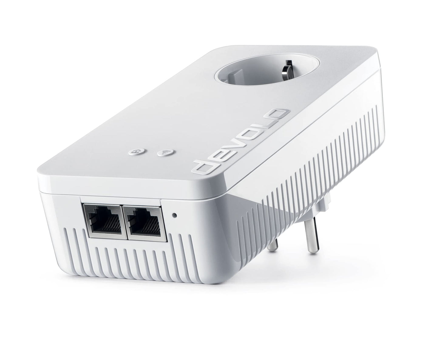 devolo 9383 WLAN Powerline Adapter, dLAN 1200+ WiFi ac Erweiterungsadapter -bis zu 1.200 Mbit/s, Mesh WLAN, WLAN Steckdose, 2x Gigabit LAN Anschluss, weiß