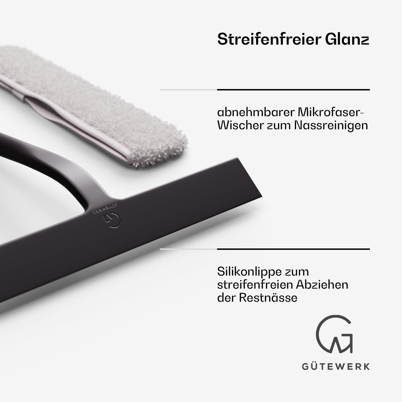 Duschabzieher & Microfaserbezug, 28cm Abzieher Dusche, Hygienischer Abzieher für Badezimmer, Duschwand, Autoscheiben & Fenster, Silikon Badezimmer Zubehör & Fensterabzieher