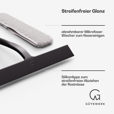 Duschabzieher & Microfaserbezug, 28cm Abzieher Dusche, Hygienischer Abzieher für Badezimmer, Duschwand, Autoscheiben & Fenster, Silikon Badezimmer Zubehör & Fensterabzieher