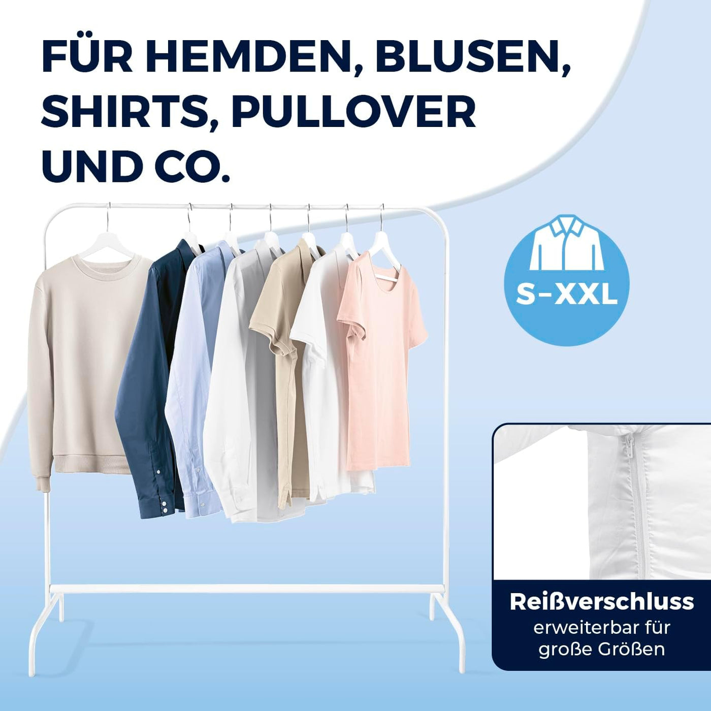 CLEANmaxx automatischer Hemdenbügler PRO KOMPAKT | handlich & platzsparend, ersetzt Bügeleisen & Dampfglätter | Bügelgerät mit Bügelpuppe zum Anhängen an die Tür | für Hemden & Co, weiß