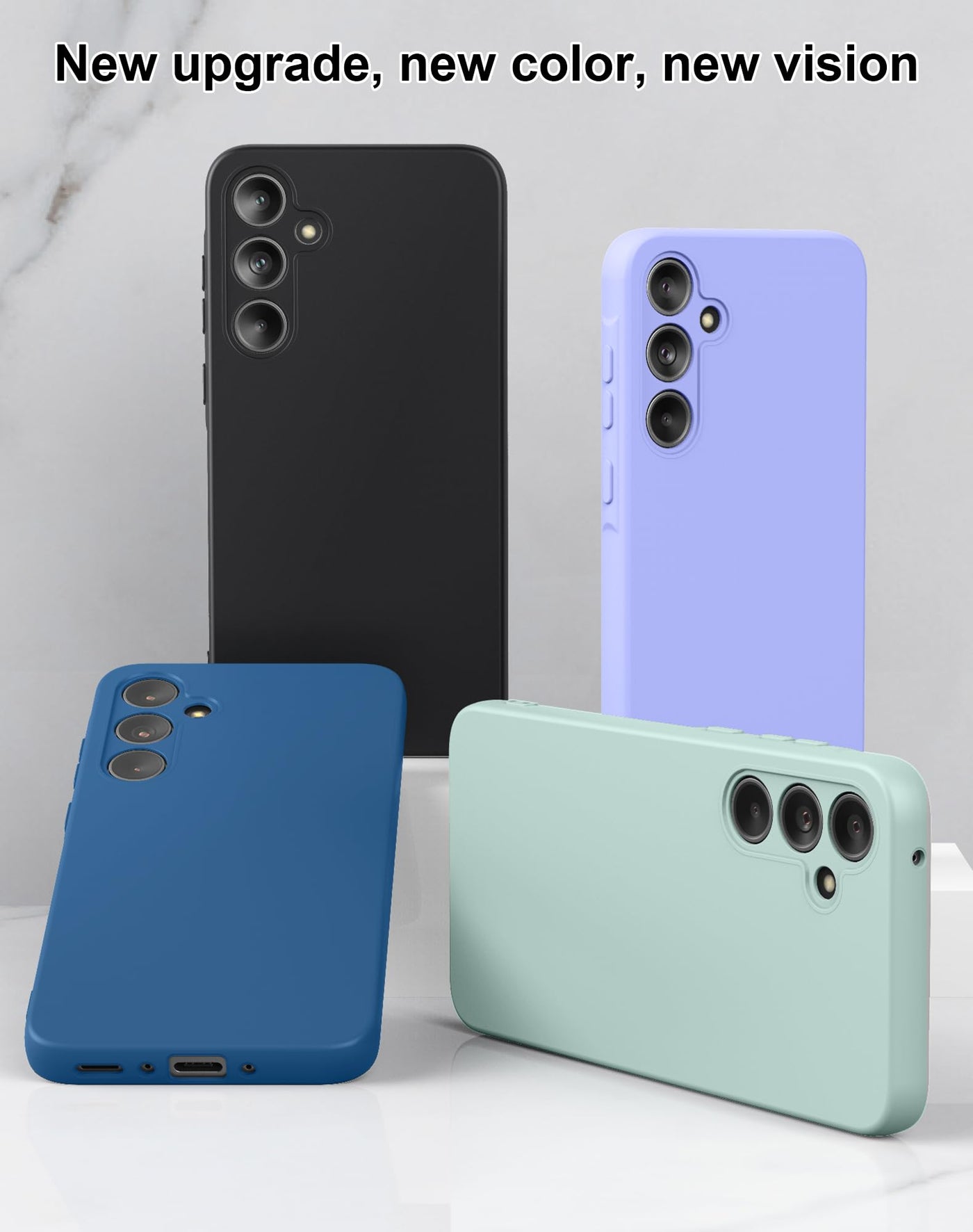 Foluu Liquid Silicone Case für Samsung Galaxy A55 5G Hülle, Silikon stoßfeste Handyhülle mit [weichem, kratzfestem Mikrofaserfutter] für Samsung Galaxy A55 5G 2024 (Schwarz)