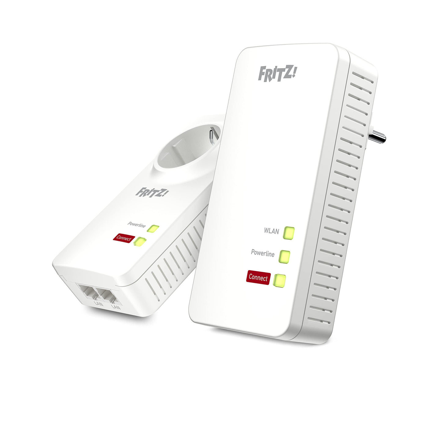 AVM Fritz Powerline 1260E/1220E WLAN Set (WLAN-Access Point, ideal für Media-Streaming oder NAS-Anbindungen, 1,200 MBit/s, internationale Version) weiß