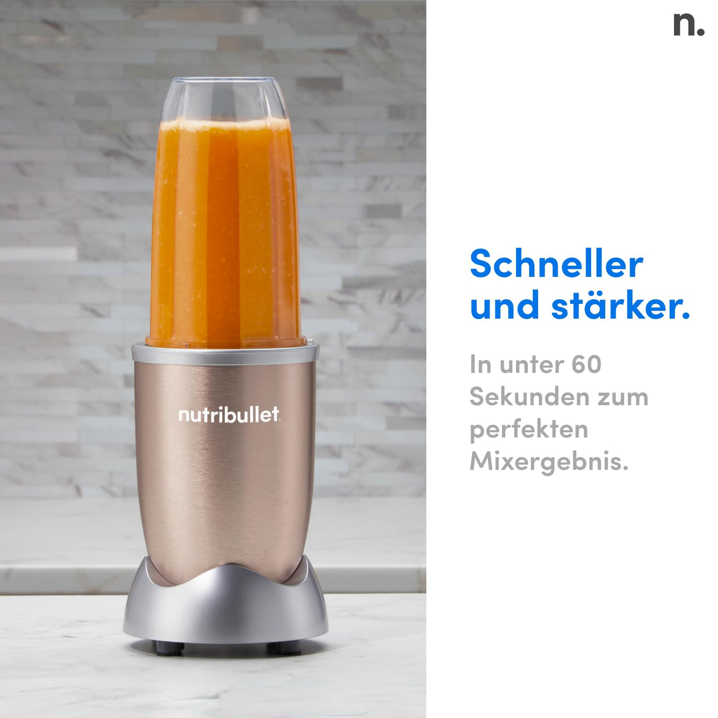 nutribullet Pro, 900 Watt Leistung, Einfach und schnell in der Anwendung, Kompakt, Leicht zu reinigen, Mit 700 ml Becher, Smoothiemixer, Smoothie Maker, Elektrischer Mixer, NB904CP