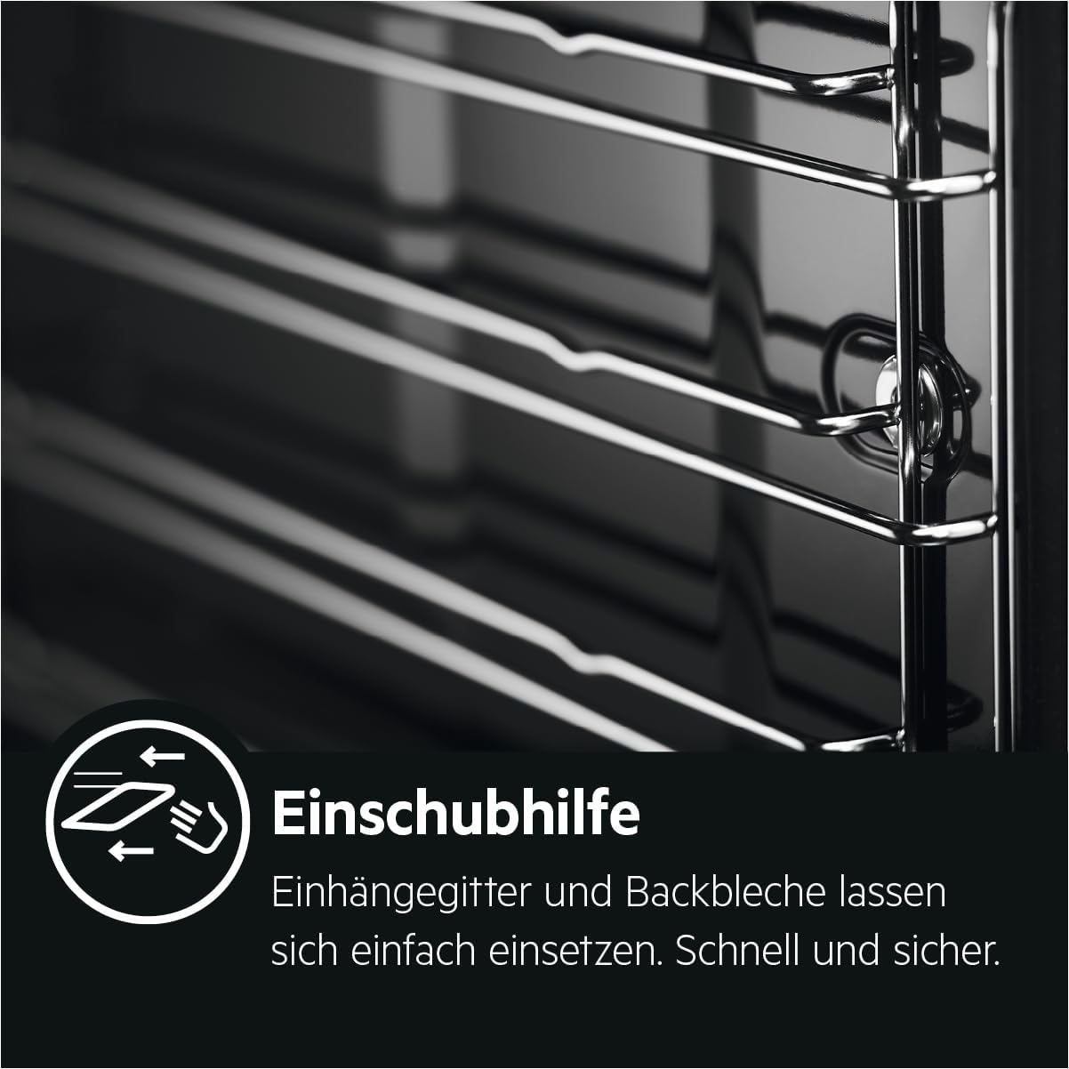 AEG Einbaubackofen – Serie 5 Ringheißluft: Gleichmäßige Garergebnisse auf 3 Ebenen – Pyrolyse Selbstreinigung – 25 Automatikprogramme – LED-Touchdisplay – Schnellaufheizung – Schwarz – BPE53516AB