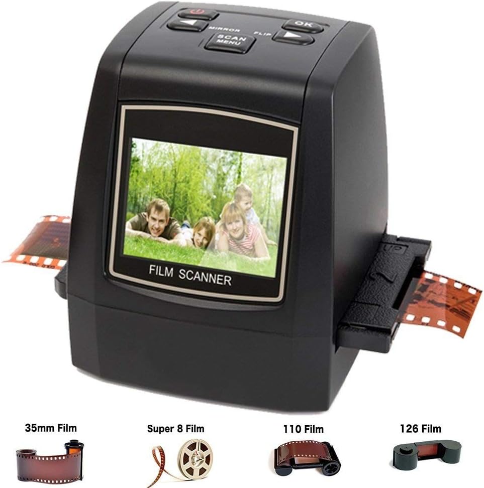 DigitNow!. Dia Film Scanner (Film/Slide, Film in Super 8, 35mm und 110, 126, Anschluss für SD/MMC Karten 126, USB 2.0 Schnittstelle, Wechselstrom, 22MP, CMOS, Schwarz)