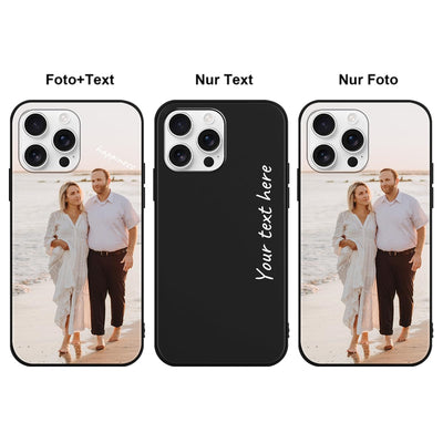 Yoedge Handykette Personalisierte Handyhülle für iPhone 16 Pro Max Schwarz Hülle mit Band Kordel 6,9", Selbst Gestalten/personalisiert mit Foto Bild Text Individuelle Schutzhülle für iPhone 16 Pro Max