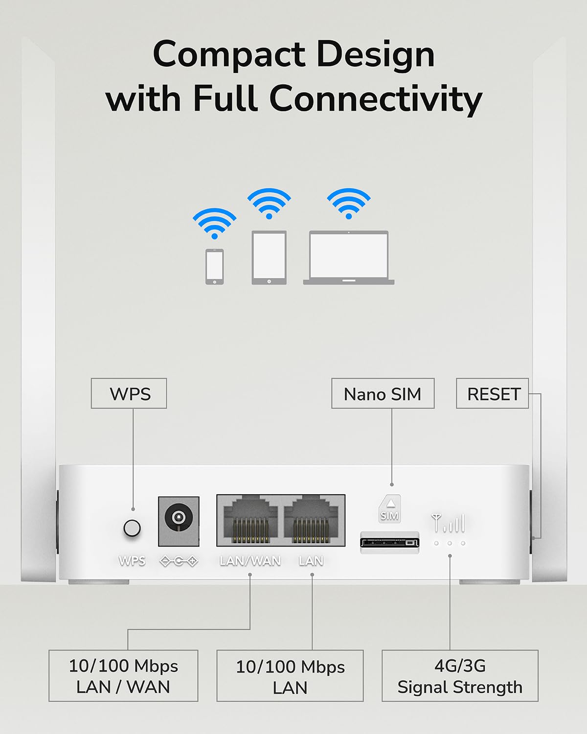 Cudy Neuer LT300 4G LTE WLAN-Router 300 Mbit/s, kompatibel mit Allen Betreibern, 2×2 MIMO, Keine Konfiguration erforderlich, OpenVPN, WireGuard