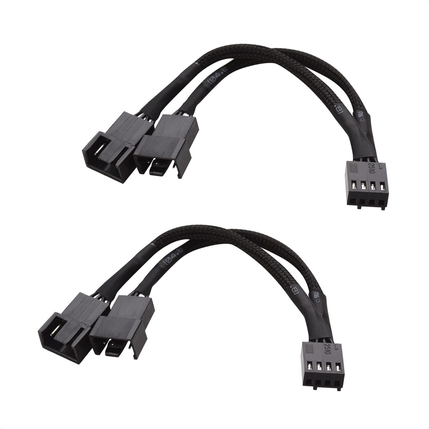 Cable Matters 2er-Pack 2-Wege 4-Pin PWM Kabel des Lüfterverteilers - 10 cm, Personal Computer