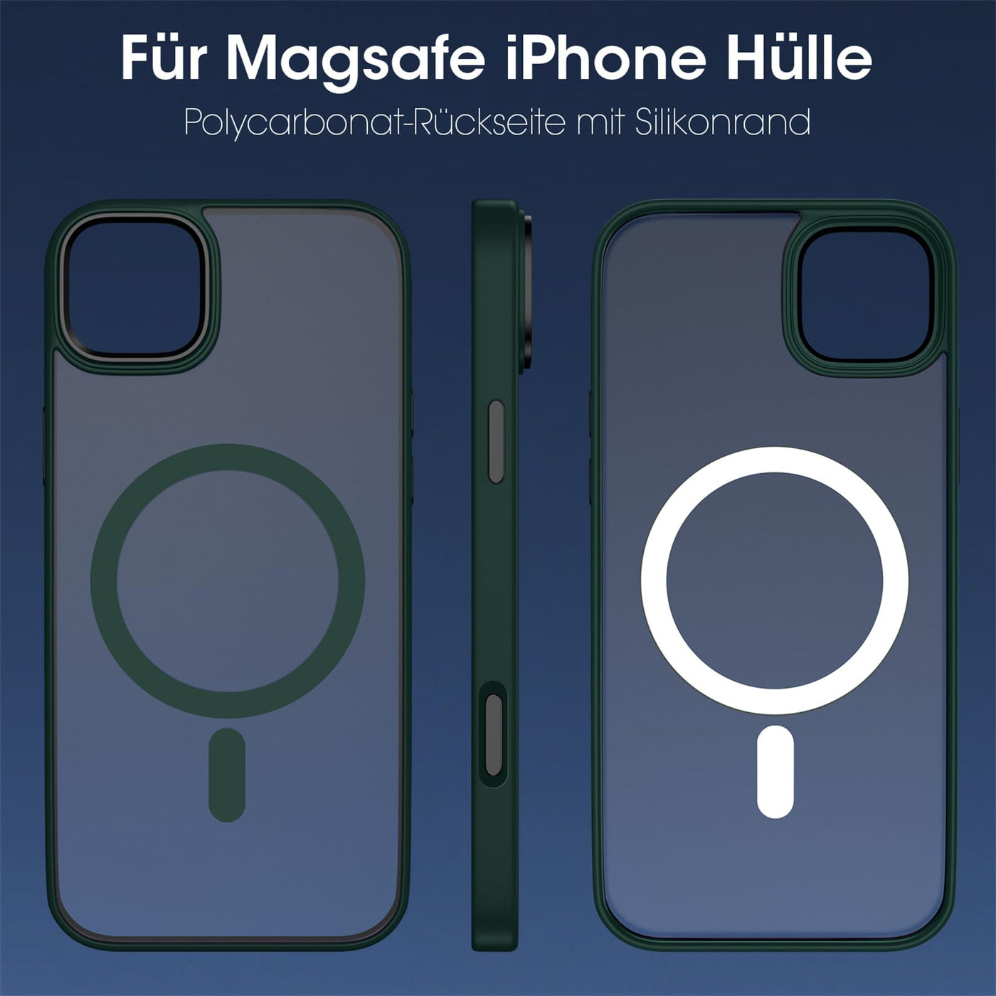 ORDA für iPhone 16 Plus Hülle Kompatibel mit MagSafe,Magnetisch Handyhülle für iPhone 16 Plus Case Durchscheinende Matt Rückseite Dünn Stoßfest Schutzhülle Grün