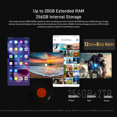 DOOGEE VMAX (2023) 5G Smartphone ohne Vertrag, 22000mAh Akku, 20GB + 256GB, Dimensity 1080 Octa Core, 108MP Kamera (20MP Infrarot) + 16MP + 32MP, Android 12 6.58 Zoll Simlockfreie Handys Schwarz
