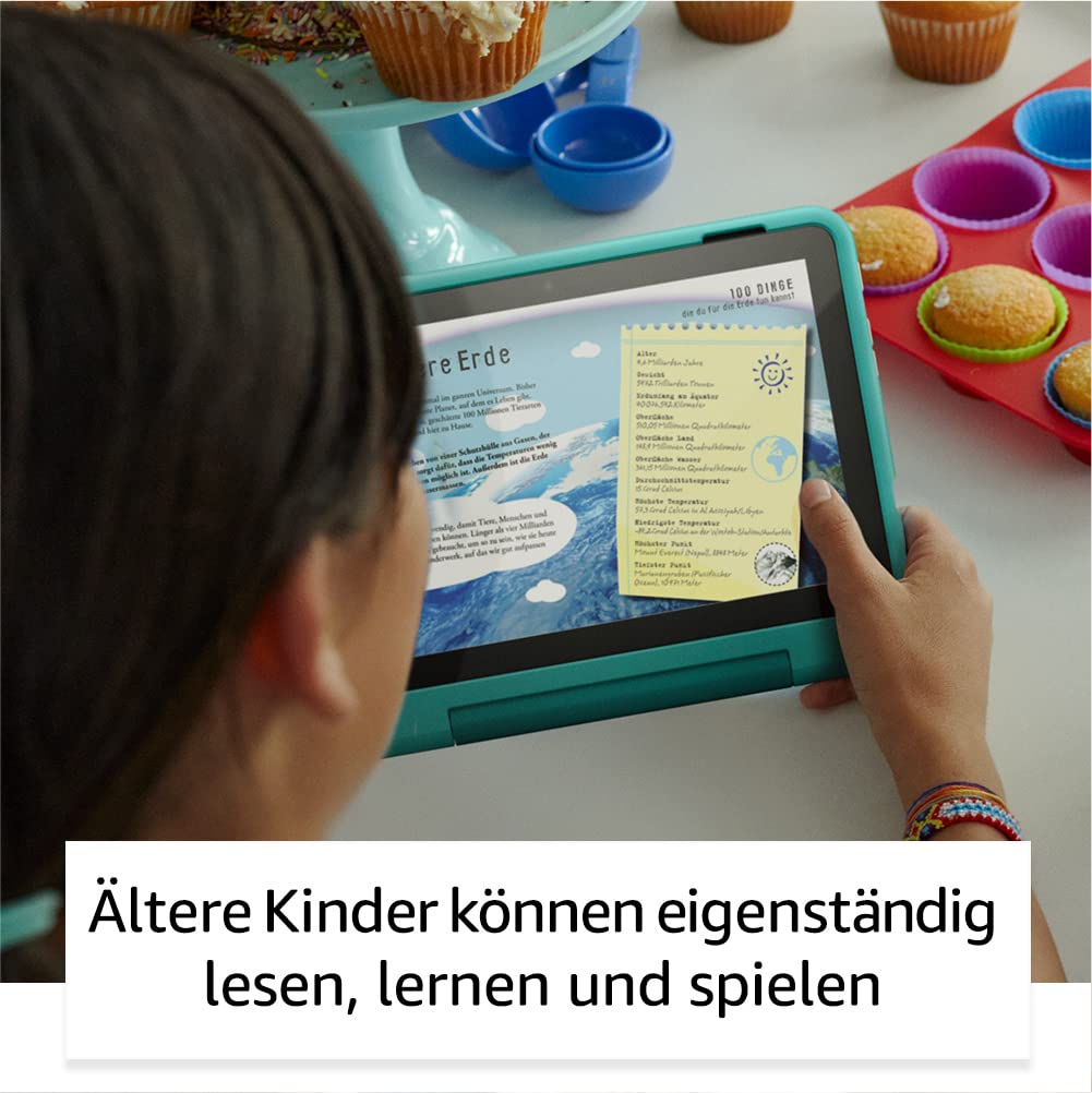 Das neue Fire HD 8 Kids Pro-Tablet, 8-Zoll-HD-Display, für Kinder von 6 bis 12 Jahren, 13 Stunden Akkulaufzeit, kindgerechte Hülle, 32 GB (2022), Regenbogen-Design