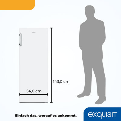 Exquisit Gefrierschrank NoFrost, Tiefkühlschrank groß, 161 Liter, Schnellgefrieren, Alarm-Funktion, GS5231-NF-H-040C weiss