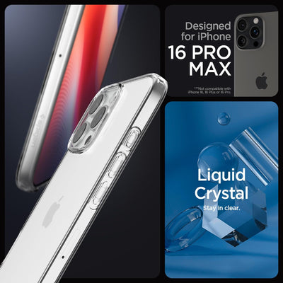 Spigen Liquid Crystal Hülle Kompatibel mit iPhone 16 Pro Max -Crystal Clear