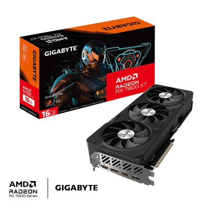 Gigabyte Radeon RX 7800 XT Gaming OC 16 GB Grafikkarte - 16 GB GDDR6 256-Bit, Windforce-Kühlsystem, Metallrückplatte, DP 2.1, HDMI 2.1, AMD RDNA 3 Architektur, GV-R78XTGAMING OC-16GD