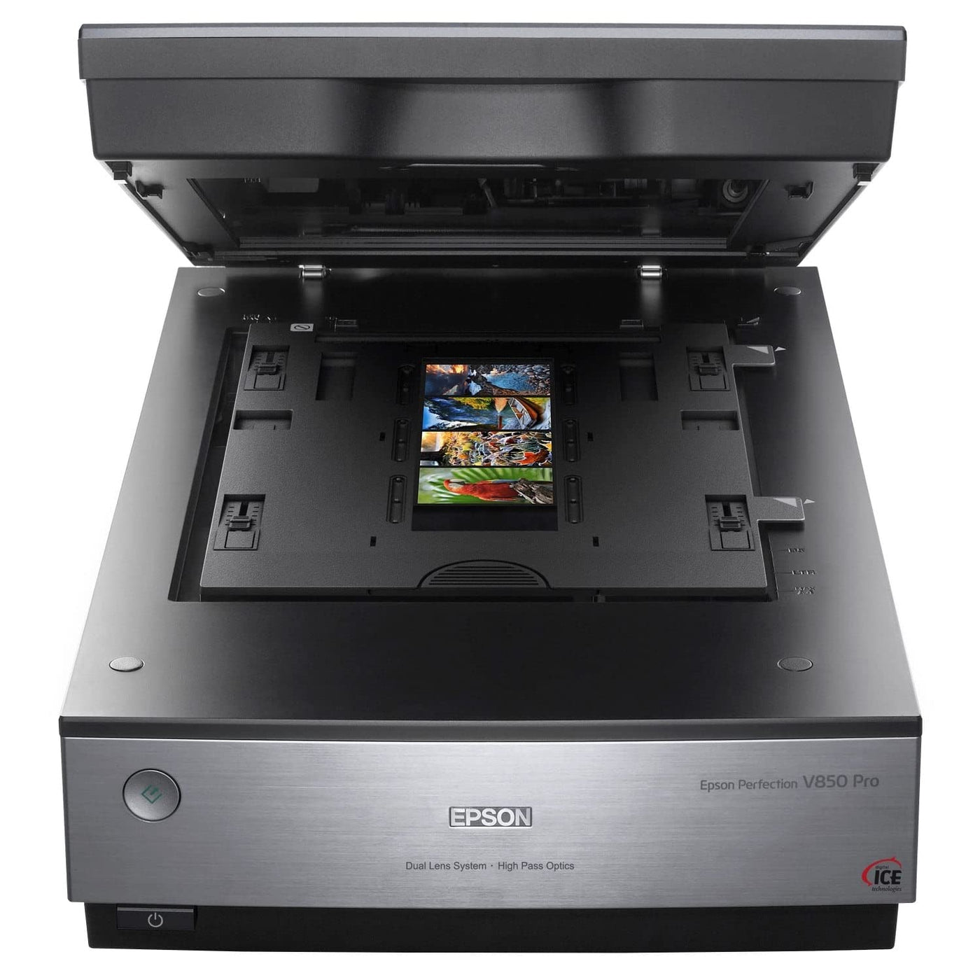 Epson Perfection V850, professioneller Fotoscanner, Scanner zum Digitalisieren von Fotos, Vorlagen, Dias und Negativen, Flachbettscanner mit hoher Auflösung, schwarz/silber