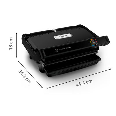 Tefal OptiGrill Elite XL Kontaktgrill, 16 Programme, Digitales Display mit Garstufenanzeige, Abnehmbare XL-Platten, Elektrogrill, Schwarz, GC760812