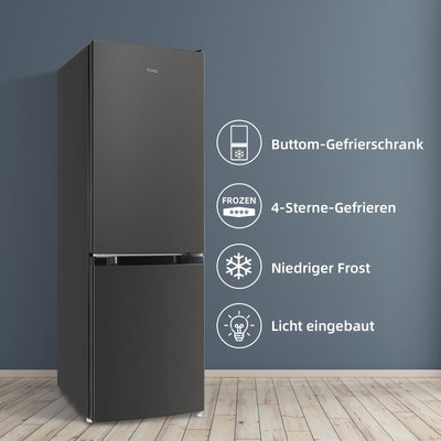 CHIQ Kühlschrank mit Gefrierfach 157L, Kühl-Gefrierkombination leise, Low-frost, 144 cm Hoch, 47 cm Breit, Kühlkapazität: 109L | Gefrierkapazität: 48L, for Eigentumswohnungen FBM157L42