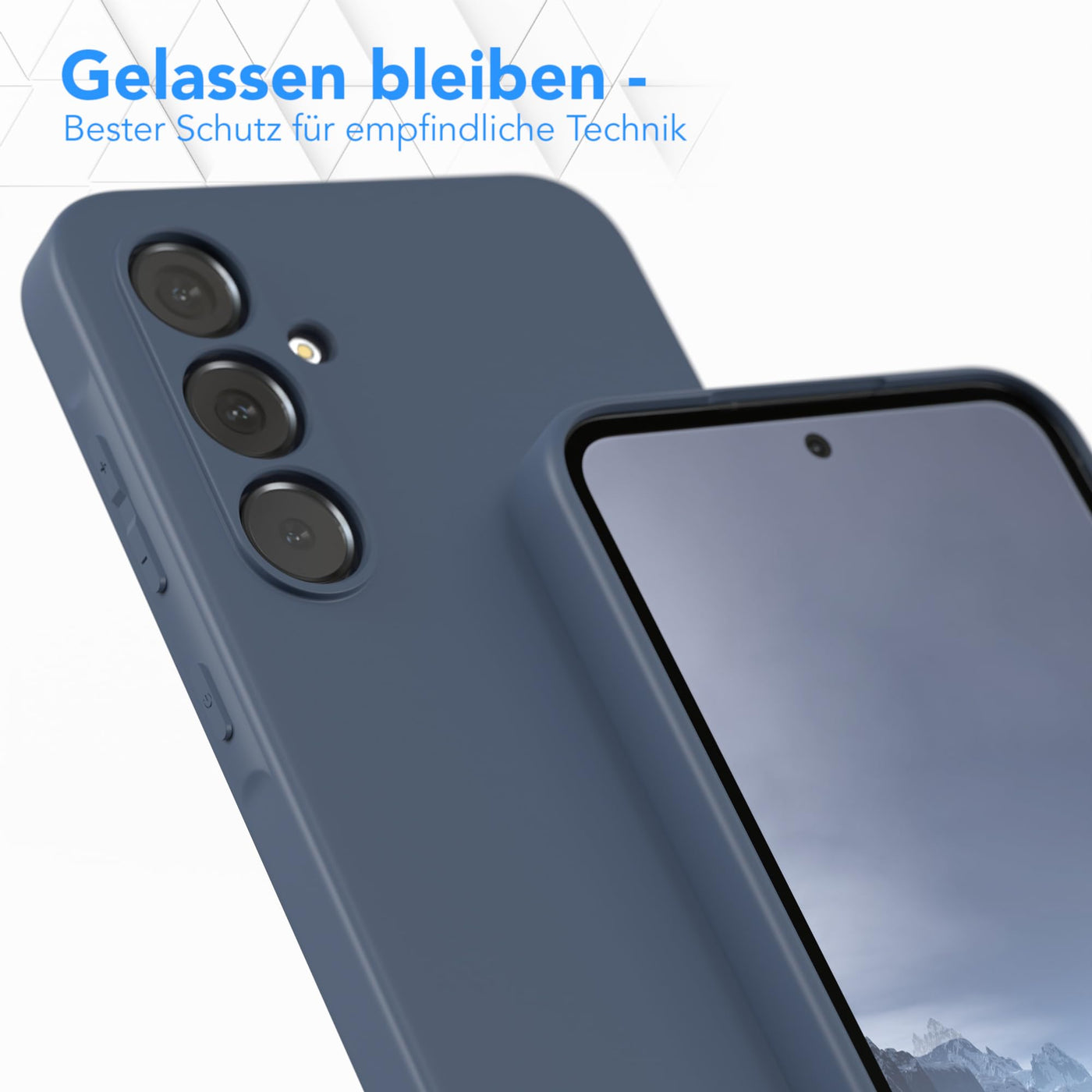 EAZY CASE - Silikonhülle für Samsung Galaxy A55 Hülle Silikon Case Blau weich stoßfeste Handyhülle Galaxy A55 Schutzhülle mit Kameraschutz Dünn Premium Schutz Cover TPU Phone Bumper in Blau Petrol