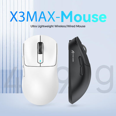 ATTACK SHARK X3MAX 49g Superlight Mouse, PixArt PAW3950 Gaming Sensor, BT/2.4G Wireless/Wired Gaming Mouse, 6 Adjustable DPI up to 42000, 200 Hrs Battery, Office Mice for Win11/Xbox/PS/Mac (Black)